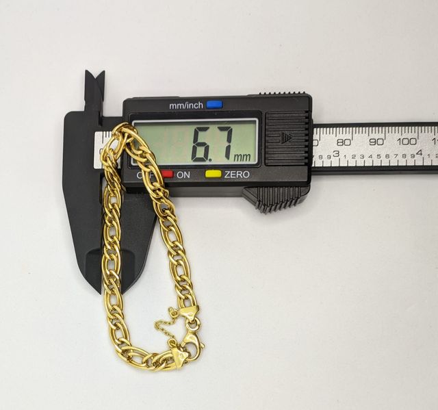 Pulsera Barbada Doble de oro 18k, 9.19 g, 19 cm.