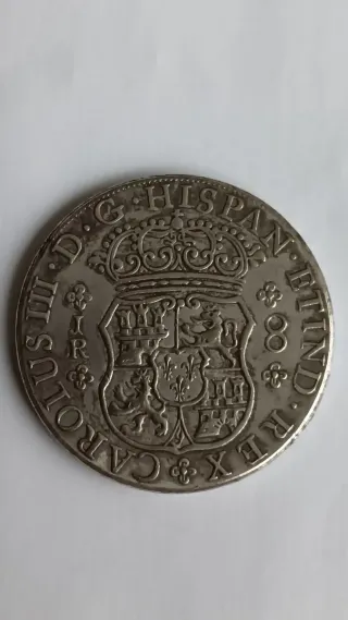 Réplica Moeda 8 Reais Carolus III 1770