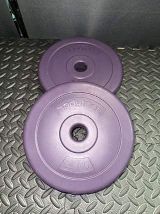2 discos de 2.5kg PVC morados (28mm)