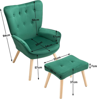 Poltrona con Sgabello da Soggiorno, Poltroncina co