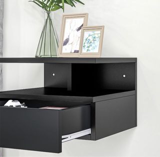 Mesitas de noche flotantes negras (2 unidades)