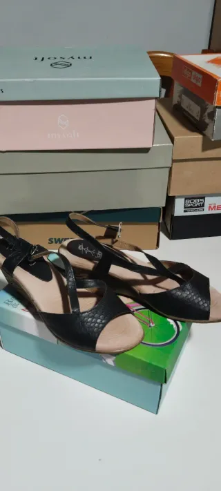 Sandalias mujer My Soft negras y beige