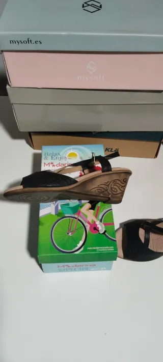 Sandalias mujer My Soft negras y beige