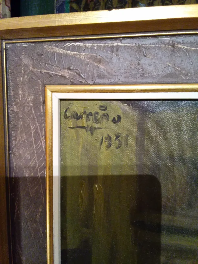 Óleo Familia Ibicenca Lienzo 1951