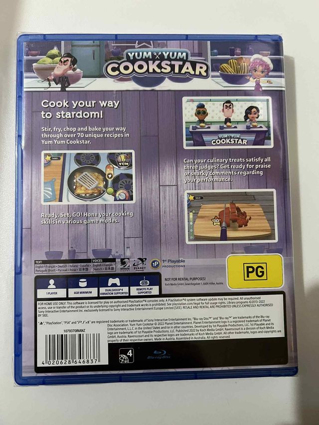 Yum Yum Cookstar PS4 Novo