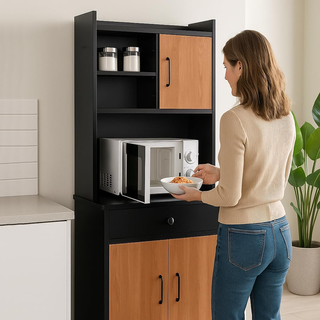 Armadio da Cucina Alto Multiuso, Credenza Mobile d