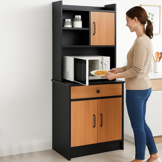 Armadio da Cucina Alto Multiuso, Credenza Mobile d