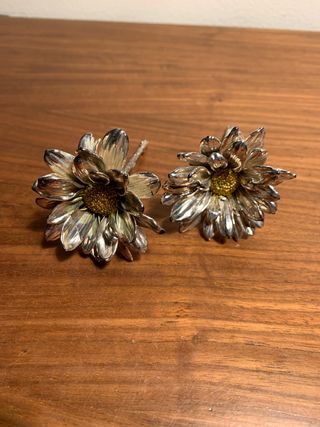 Soprammobile fiore metallo oro argento