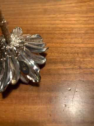 Soprammobile fiore metallo oro argento