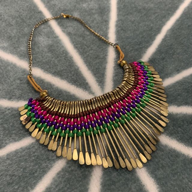 Colgante Hippie Mujer Dorado Multicolor