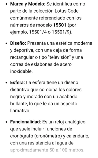 Reloj Lotus Acero Hombre