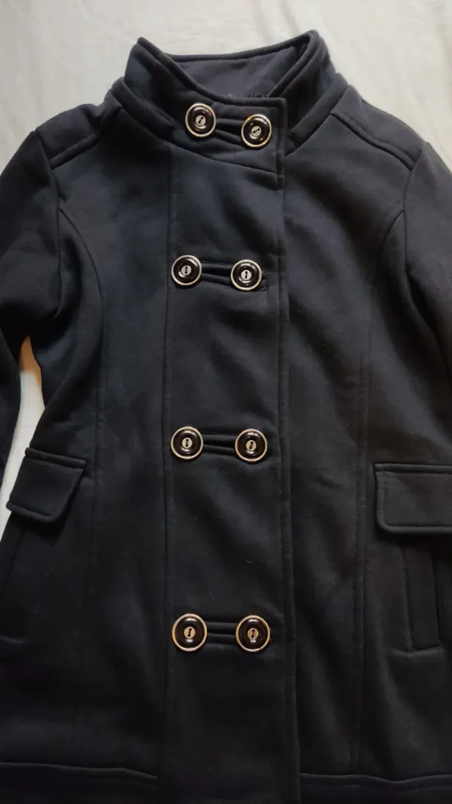 Abrigo negro con forro de pelo