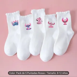 Pack 5 Calcetines Niña Estampados talla 8-12 años