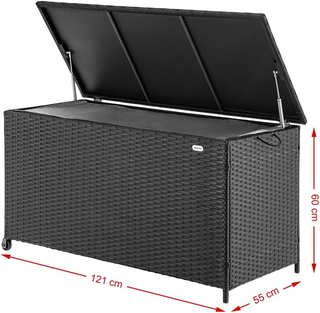 Baule Portaoggetti da Giardino in Polyrattan 420 L