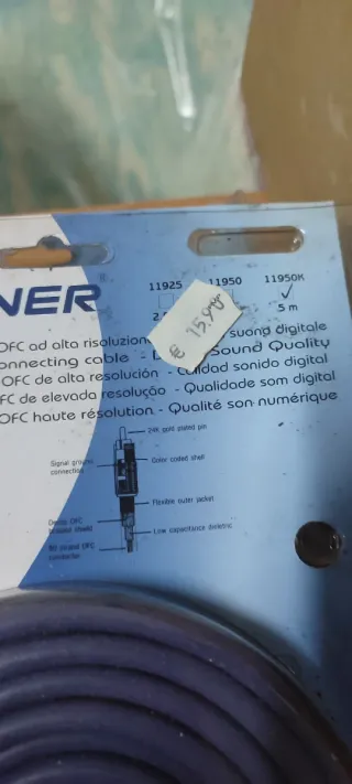 Lote de 7 cables de Audio Fenner PC/OFC Alta Res