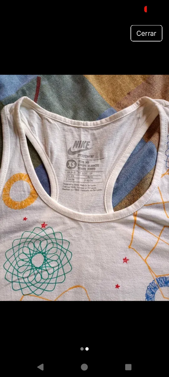 Camiseta tirantes Nike Talla XS