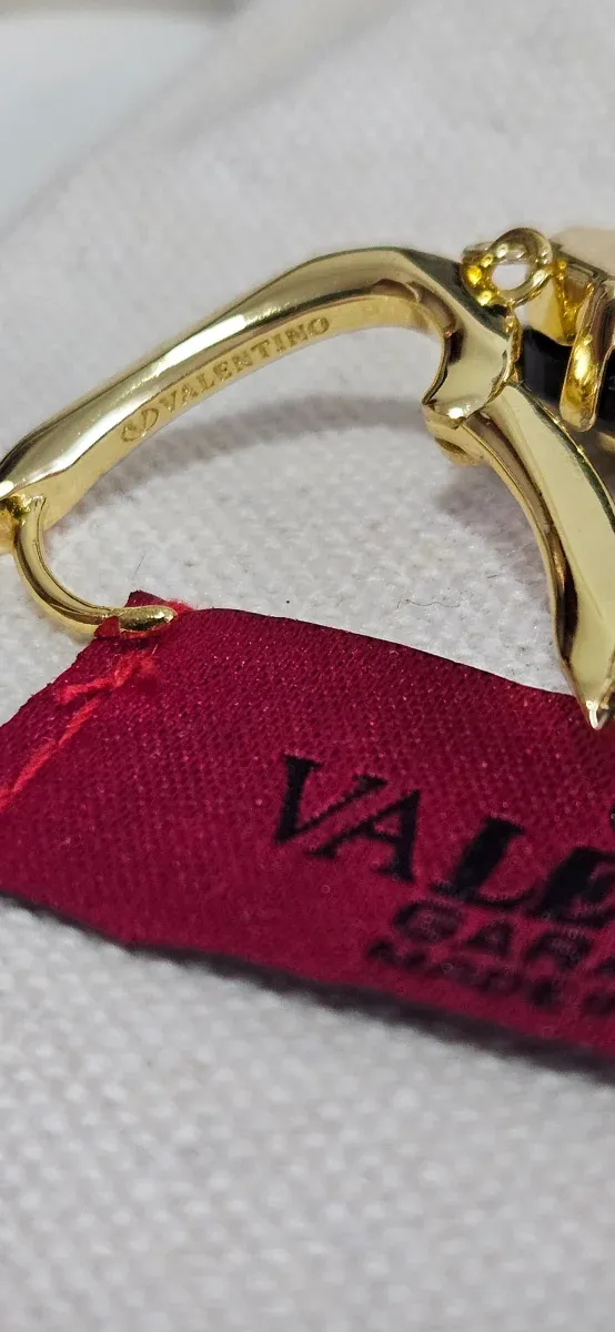 Pendientes Valentino Aro Negro y Dorado