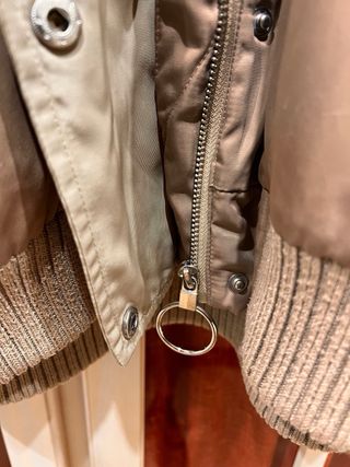 Chaqueta Bomber Vintage Marrón Beige