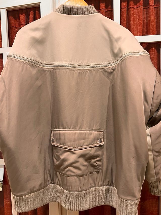 Chaqueta Bomber Vintage Marrón Beige