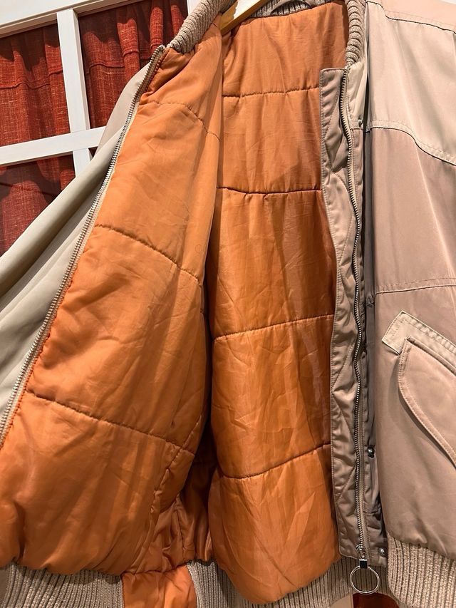 Chaqueta Bomber Vintage Marrón Beige