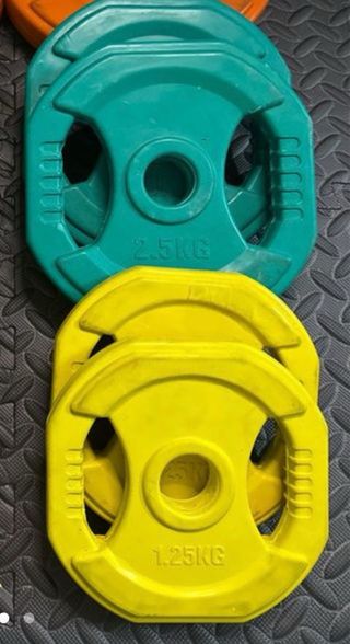 Lote discos body pump 7,5kg + barra