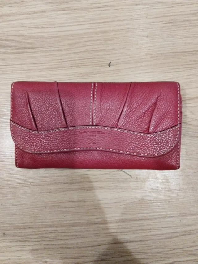 Monedero Lancel Paris Piel Rojo/Rosa