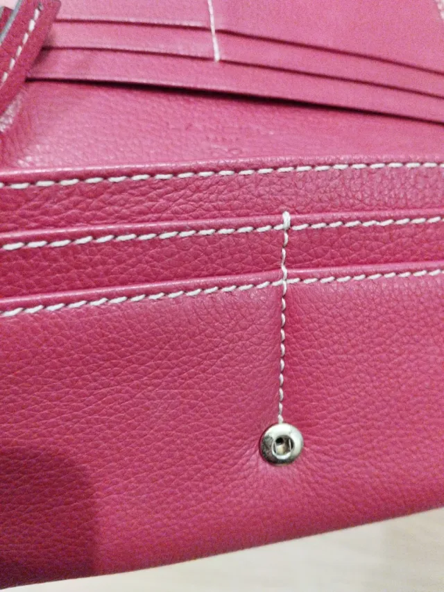 Monedero Lancel Paris Piel Rojo/Rosa