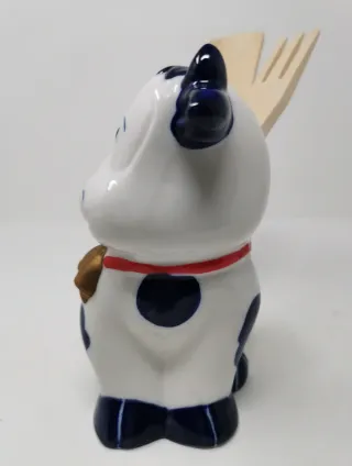Portautensili Mucca Ceramica e Legno