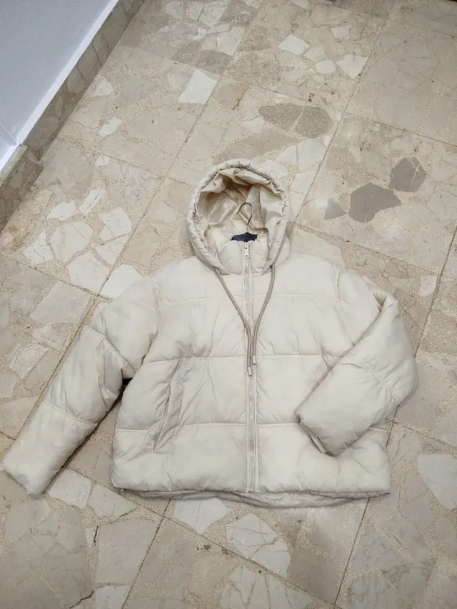 Abrigo acolchado beige talla L