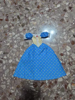 Vestito Barbie blu con fantasia gialla