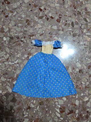 Vestito Barbie blu con fantasia gialla