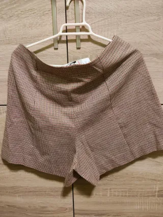 Falda pantalón cuadros marrón