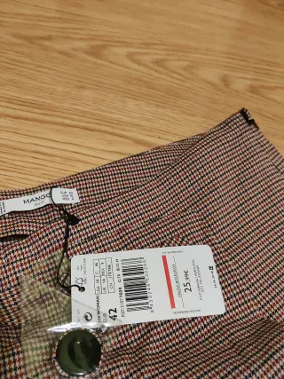 Falda pantalón cuadros marrón