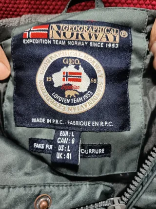 Chaqueta Geographical Norway Talla L Verde Oliva