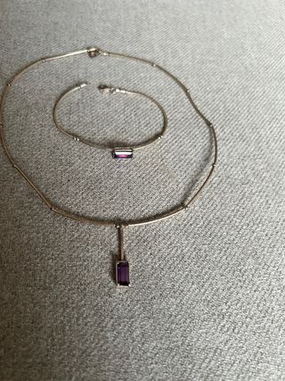 Conjunto plata collar y pulsera