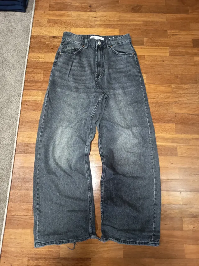 Pantalón Super Baggy Talla 38 Gris Oscuro