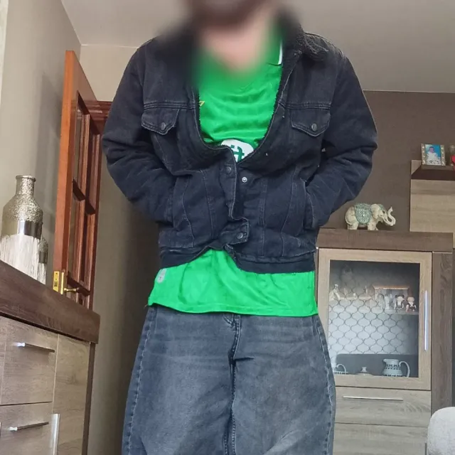 Pantalón Super Baggy Talla 38 Gris Oscuro