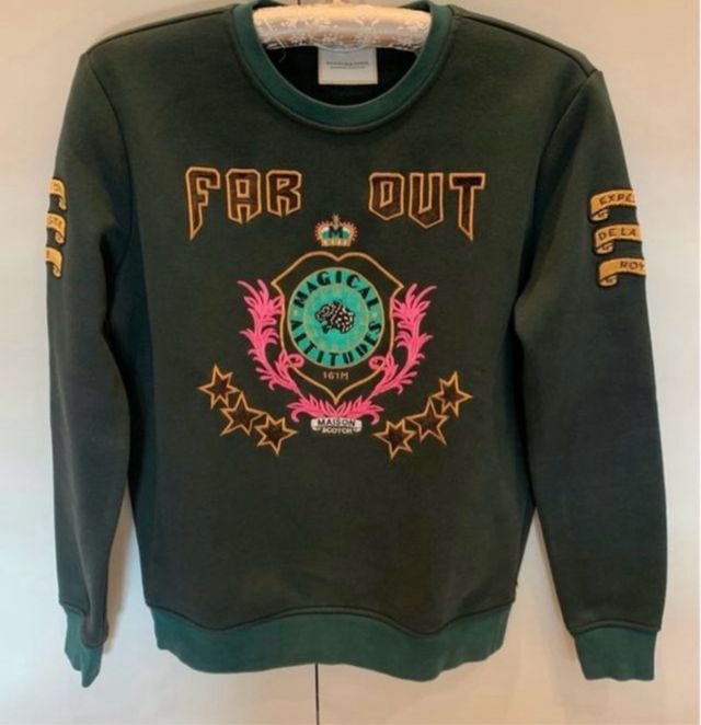 Sudadera Scotch&Soda verde con estampado