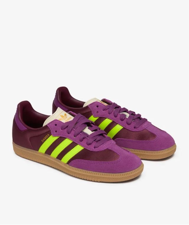 Adidas Samba Morado y Verde Neón