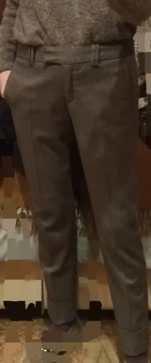 Pantalón pitillo pata gallo Zara gris