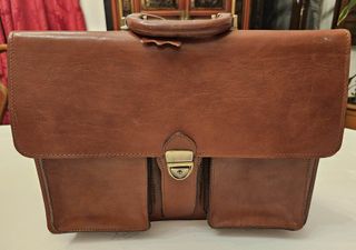 Maletín de cuero vintage auténtico