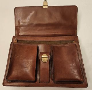 Maletín de cuero vintage auténtico