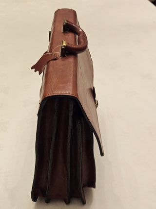 Maletín de cuero vintage auténtico