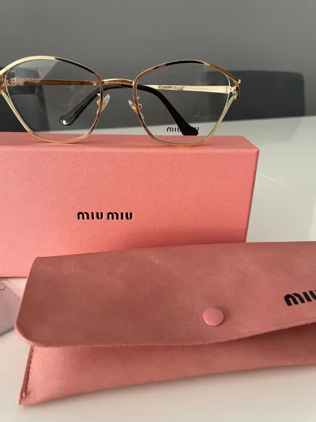 Gafas Miu Miu Doradas y Rosas