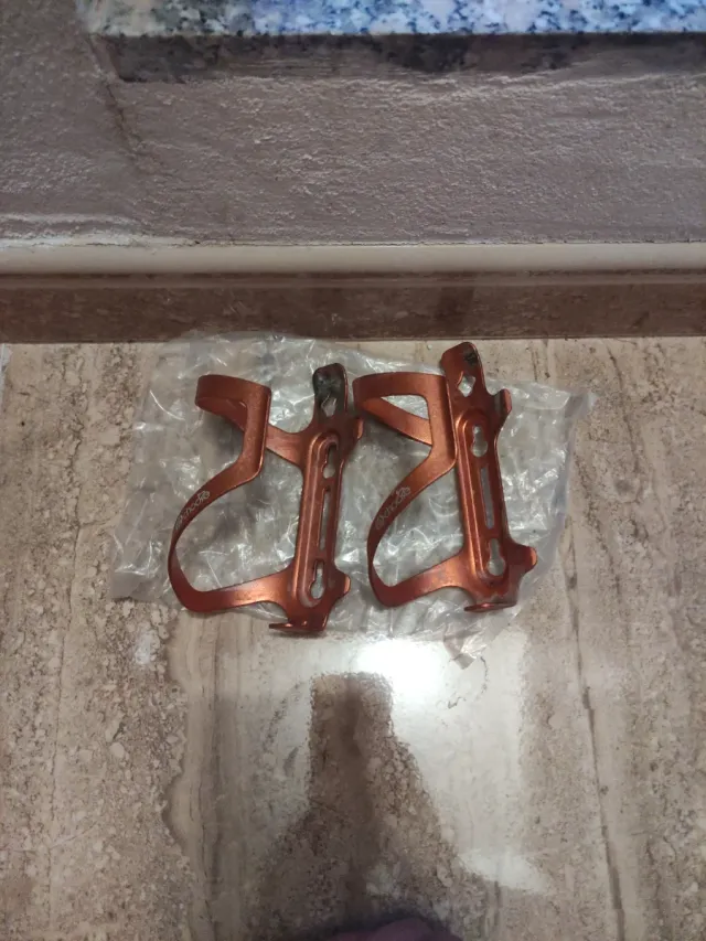 2 Portabidones Ciclismo Aluminio Naranja