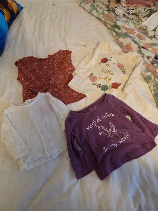 Lote 4 camisetas bebé manga larga