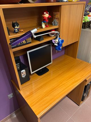 Escritorio de madera y plástico