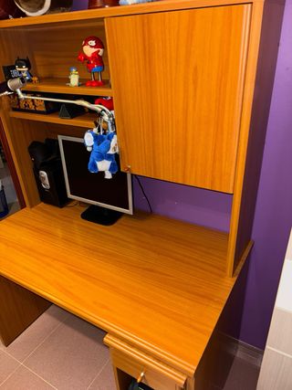 Escritorio de madera y plástico