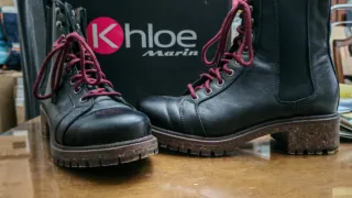 Botines negros mujer con cordones