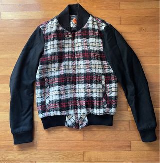 Giacca uomo fantasia tartan maniche nere